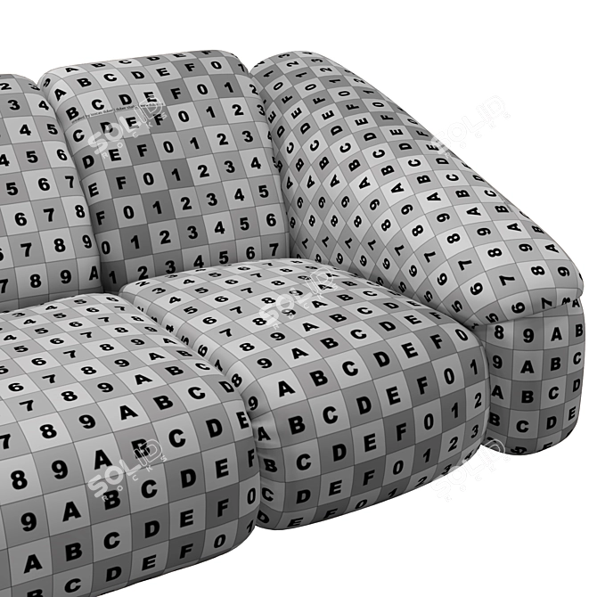 Comfortably Chic Puffer Sofa 3D model image 2