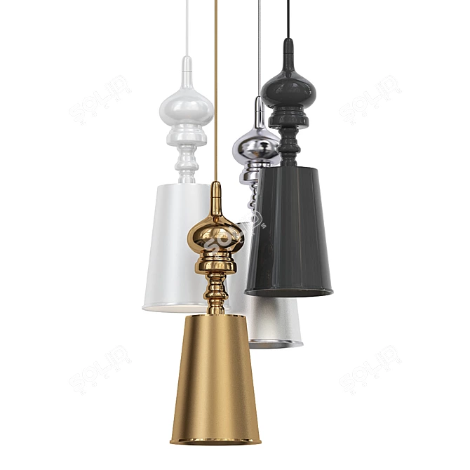 Josephine Pendant Light D18 White 3D model image 1