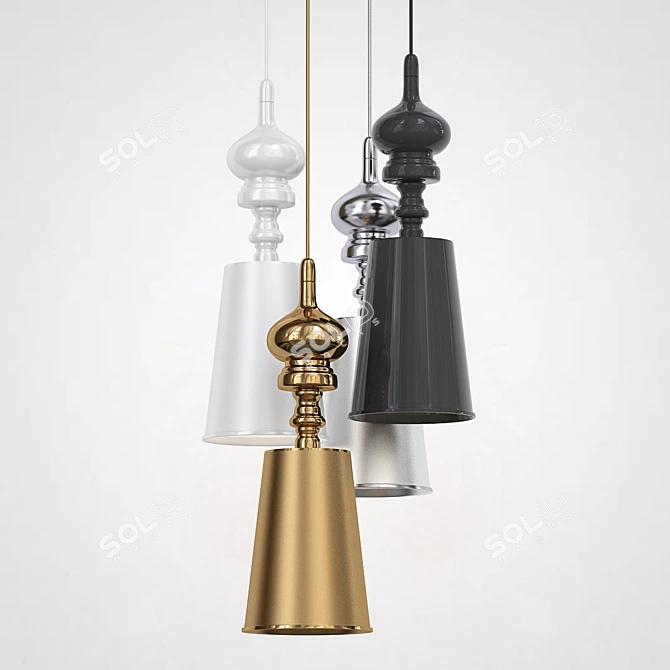 Josephine Pendant Light D18 White 3D model image 2