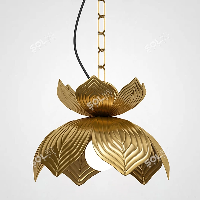 Lotus Chandelier in Gold 3D model image 2