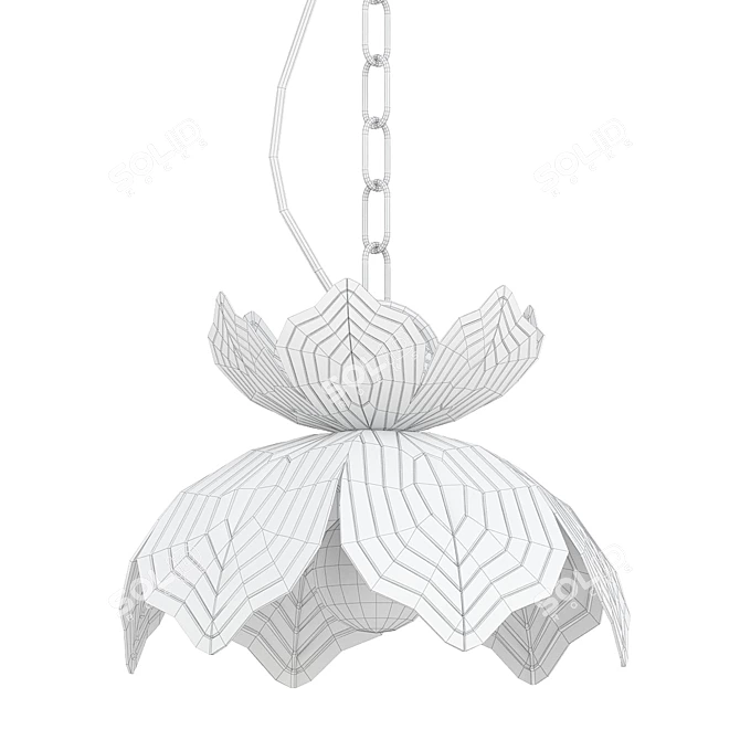 Lotus Chandelier in Gold 3D model image 3