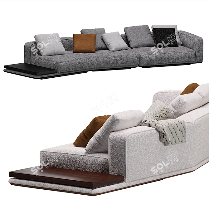 Minotti Horizonte Modular Sofa Set 3D model image 4