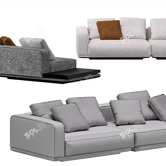 Minotti Horizonte Modular Sofa Set 3D model image 7