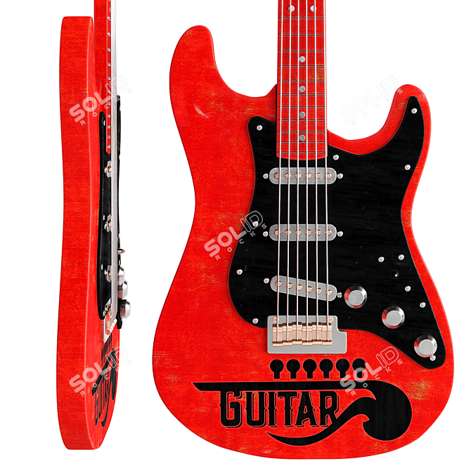 2015 Guitar Model for 3Ds Max 3D model image 2