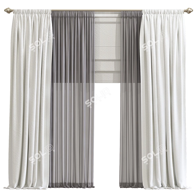 Mesh Remeshed Curtain Design 3D model image 1