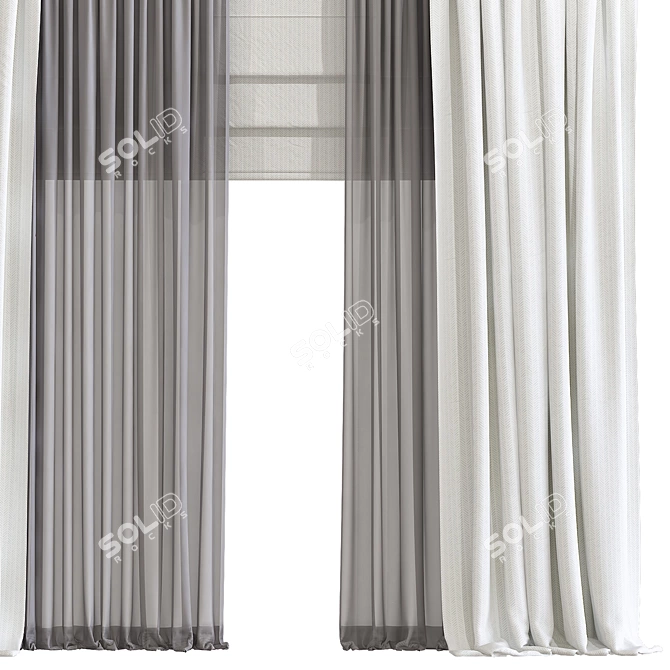 Mesh Remeshed Curtain Design 3D model image 3