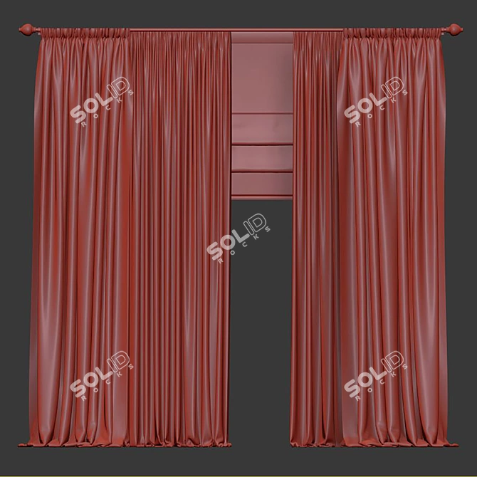 Mesh Remeshed Curtain Design 3D model image 4