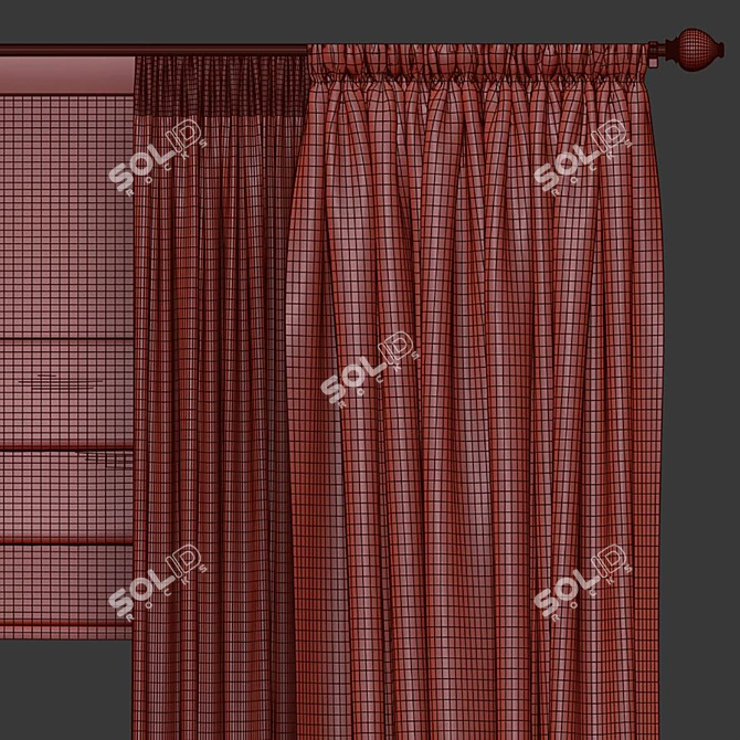 Mesh Remeshed Curtain Design 3D model image 5