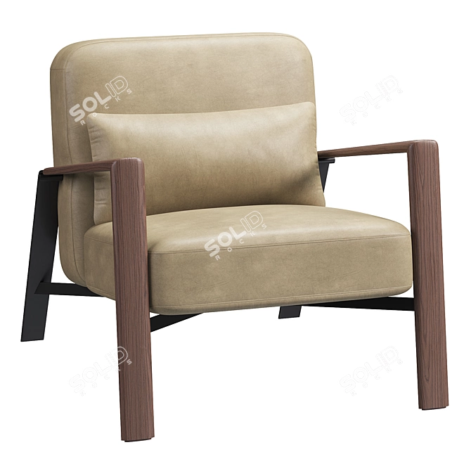 Stylish Luis Nicoline Armchair Fbx 3D model image 1