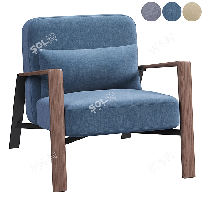 Stylish Luis Nicoline Armchair Fbx 3D model image 3