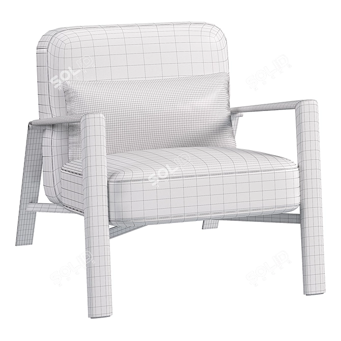 Stylish Luis Nicoline Armchair Fbx 3D model image 5