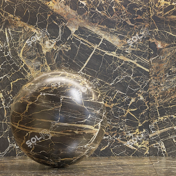 Luxury Golden Marble Textures Set 3D model image 4