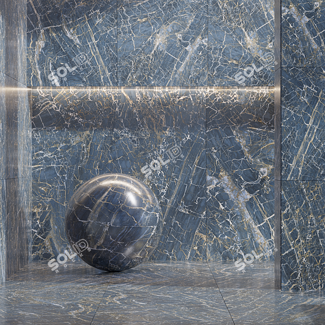 Luxury Golden Marble Textures Set 3D model image 5