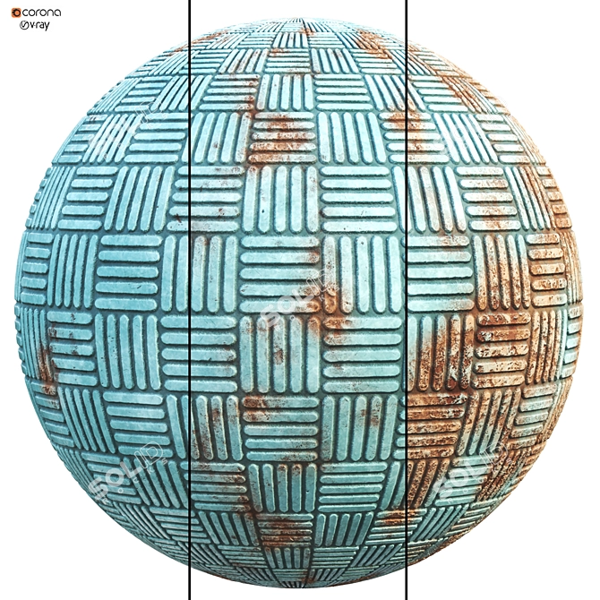 Rusted Metal PBR Texture Set 3D model image 1