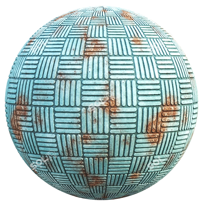 Rusted Metal PBR Texture Set 3D model image 3