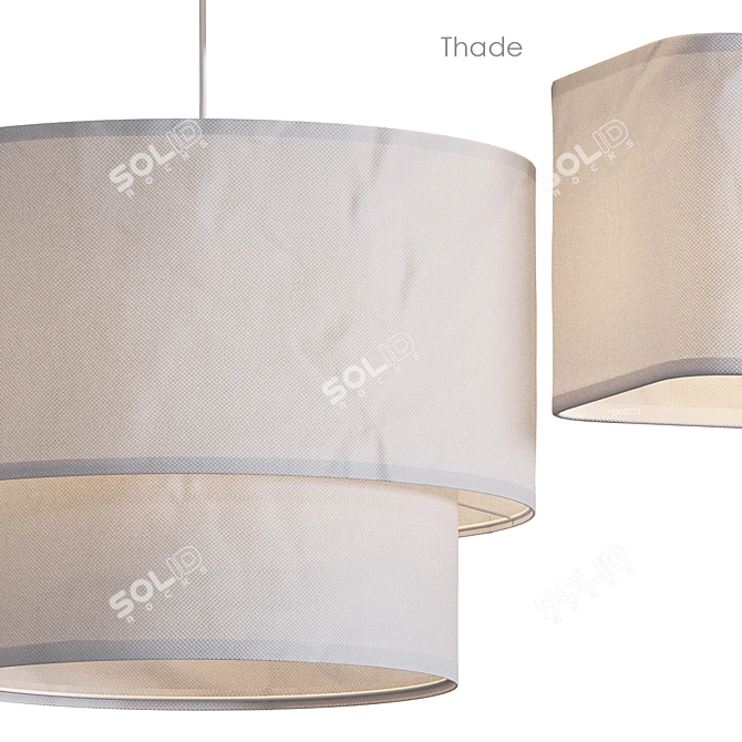 Thade Linen Pendant Light Trio 3D model image 3