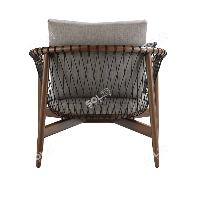 Modern Elegance Crosshatch Lounge Chair 3D model image 5