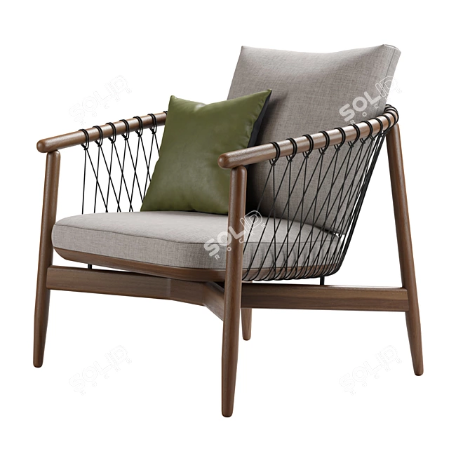 Modern Elegance Crosshatch Lounge Chair 3D model image 7