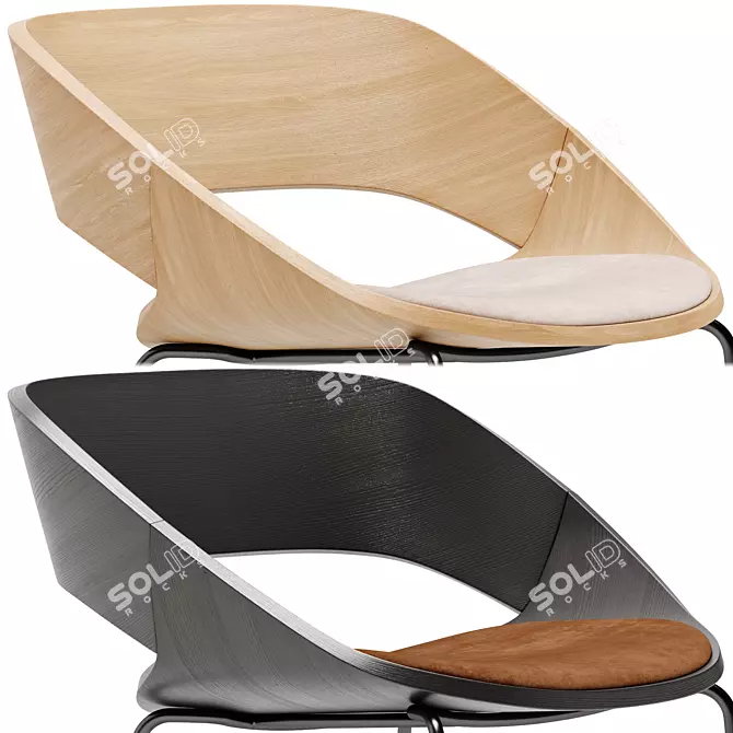 Modern Kabira Wood Stool Arrmet 3D model image 3