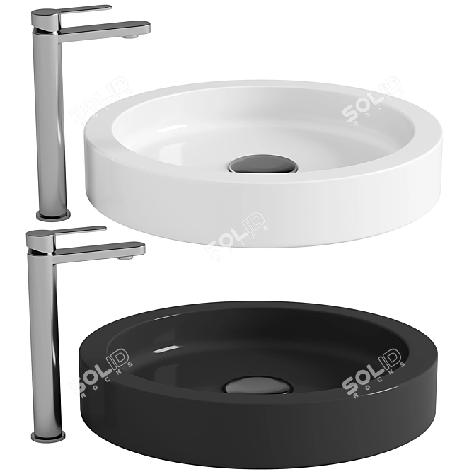 Scarabeo Bucket Bio Black Washbasin 3D model image 1