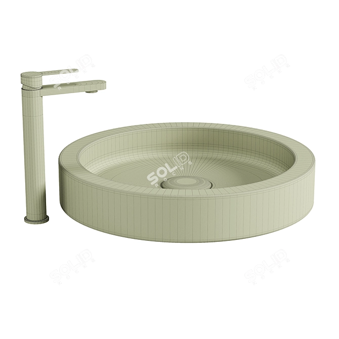 Scarabeo Bucket Bio Black Washbasin 3D model image 2