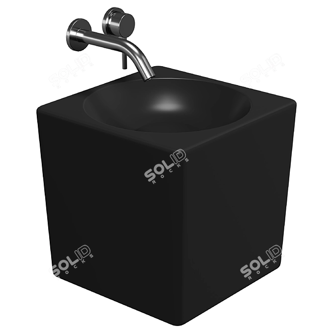 Scarabeo Cube White Hand Washbasin 3D model image 3