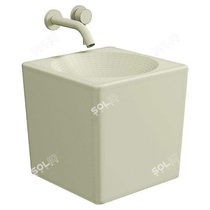 Scarabeo Cube White Hand Washbasin 3D model image 6