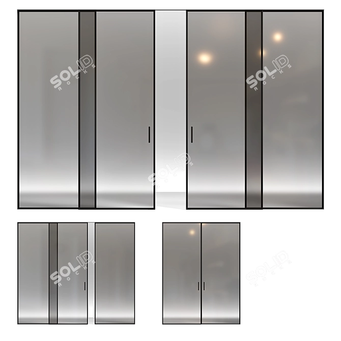 Lualdi L7 Sliding Door Set 3D model image 1