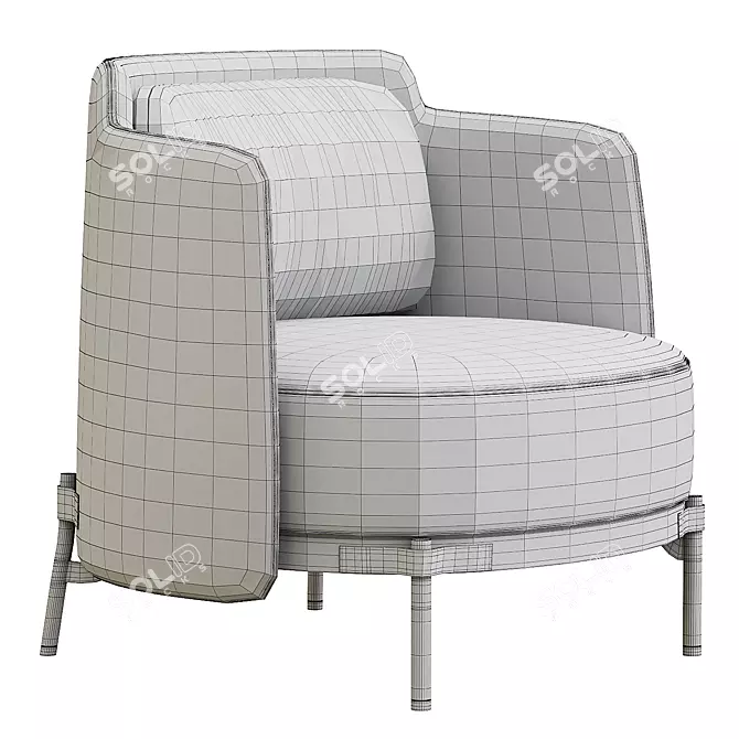 Sleek Tape Armchair Design 3D model image 3