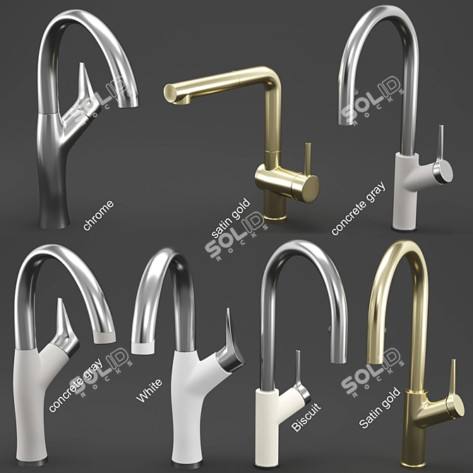 Modern Kitchen Faucet 3D Model 3D model image 10