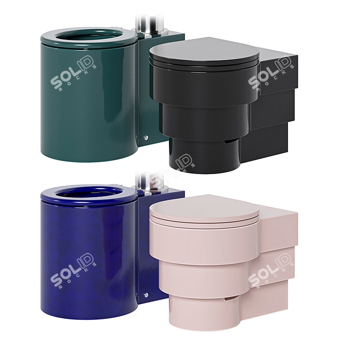 Parisian Elegance Toilet Set 3D model image 3