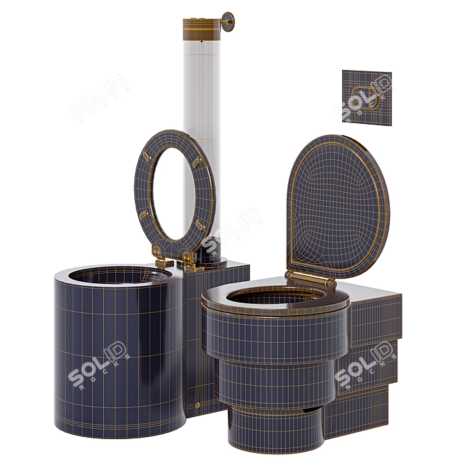 Parisian Elegance Toilet Set 3D model image 7