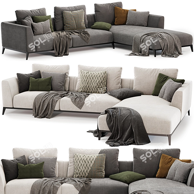 Luxury Comfort: OLIVIER Sectional Sofa 3D model image 1