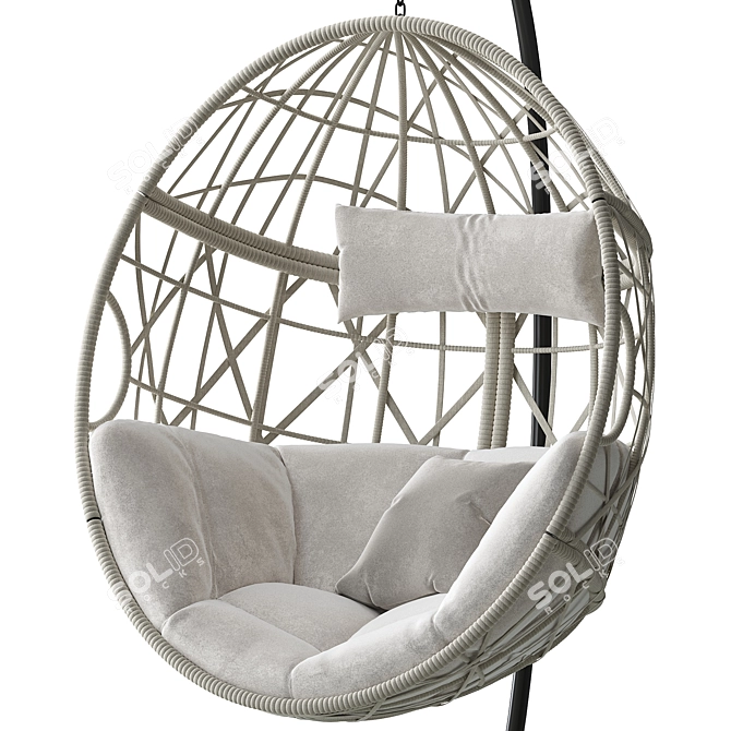 Elegant Wicker Swing Egg Chair 3D model image 2