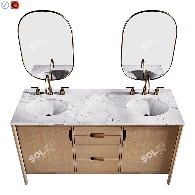 Manzanita 60 Double Sink Vanity 3D model image 3