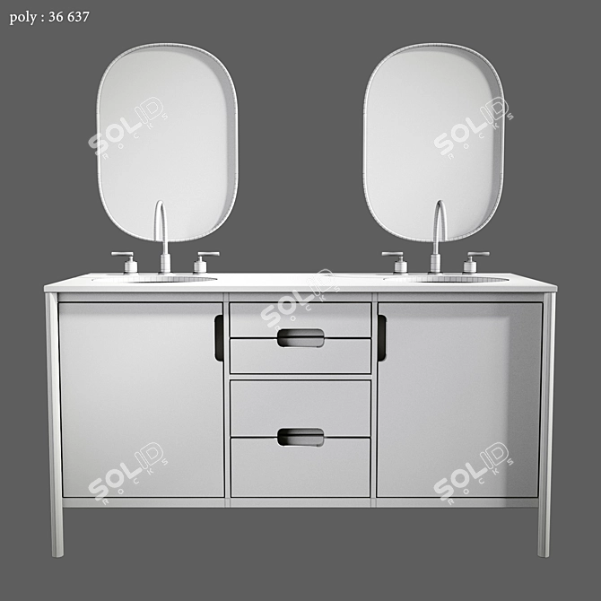 Manzanita 60 Double Sink Vanity 3D model image 5