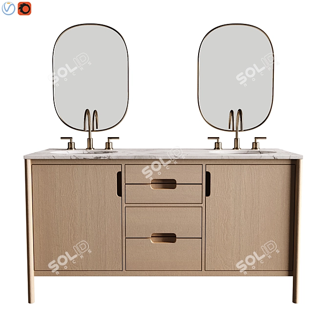 Manzanita 60 Double Sink Vanity 3D model image 6