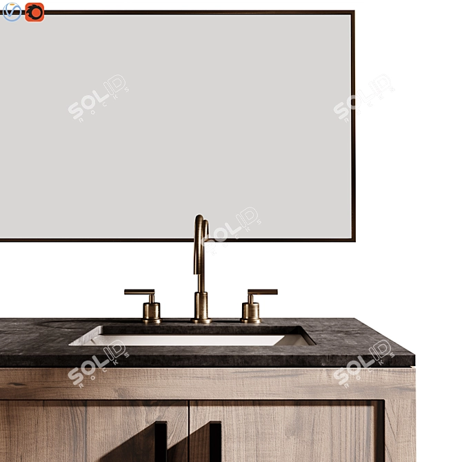 Elegance 60" Dual Basin Vanity 3D model image 4