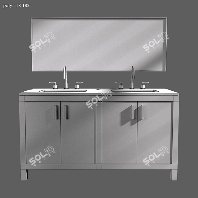 Elegance 60" Dual Basin Vanity 3D model image 5