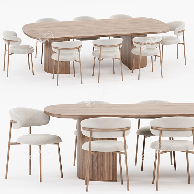 Modern Dining Set Furniture Collection 3D model image 1