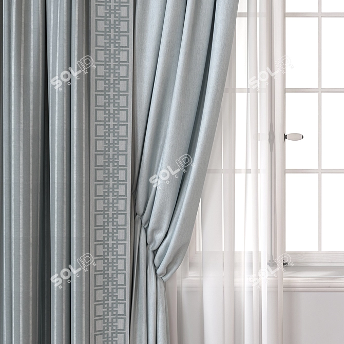 Modern Curtain A115 Render Vray 3D model image 2