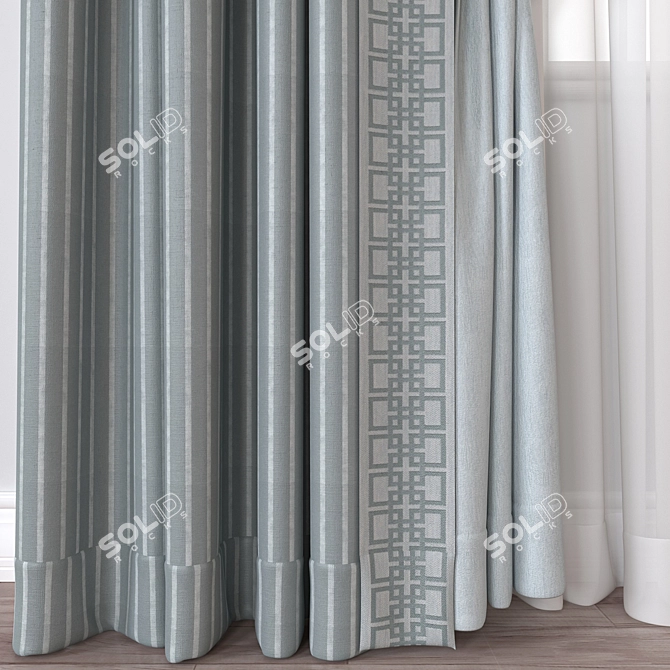 Modern Curtain A115 Render Vray 3D model image 3