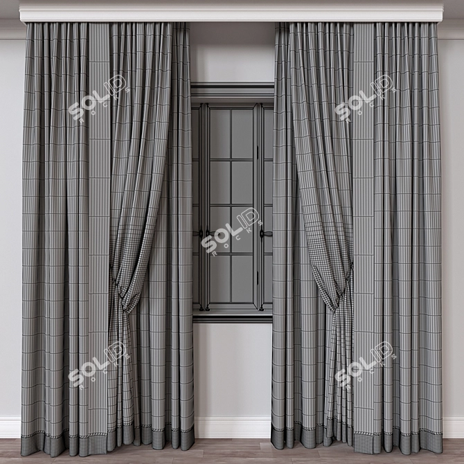 Modern Curtain A115 Render Vray 3D model image 4