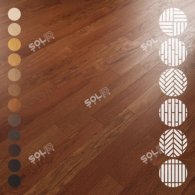 Oak Parquet Flooring Collection 3D model image 1