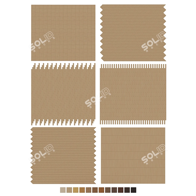 Oak Parquet Flooring Collection 3D model image 7