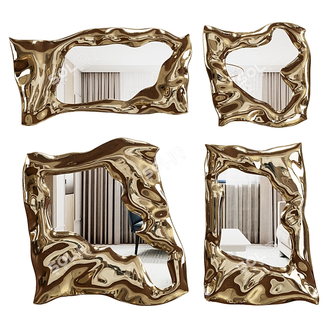 Modern Mirror Set for Your Home 3D model image 1