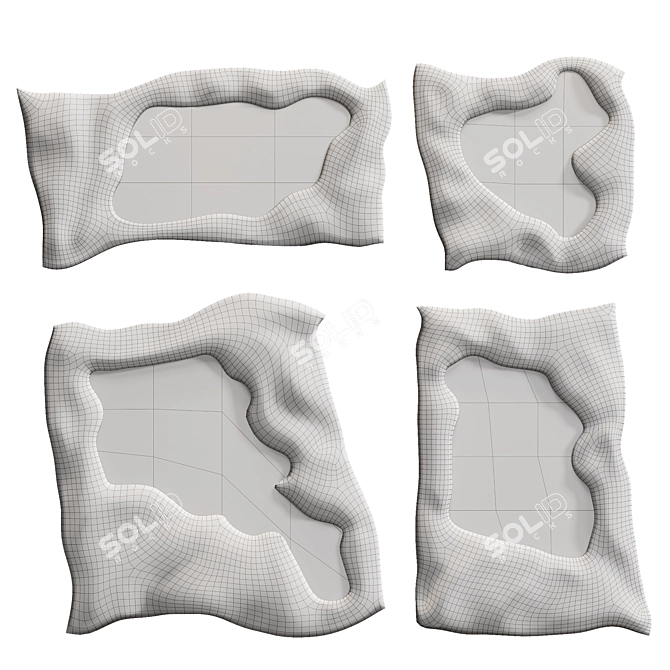 Modern Mirror Set for Your Home 3D model image 3