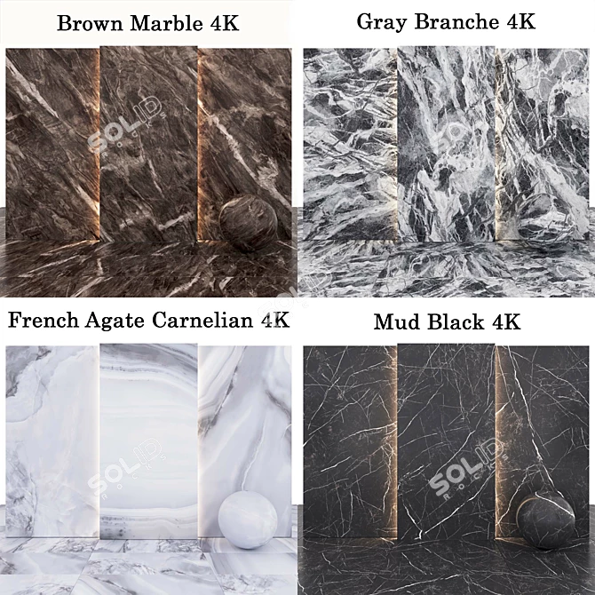 Marble Texture Collection Pack 3D model image 2