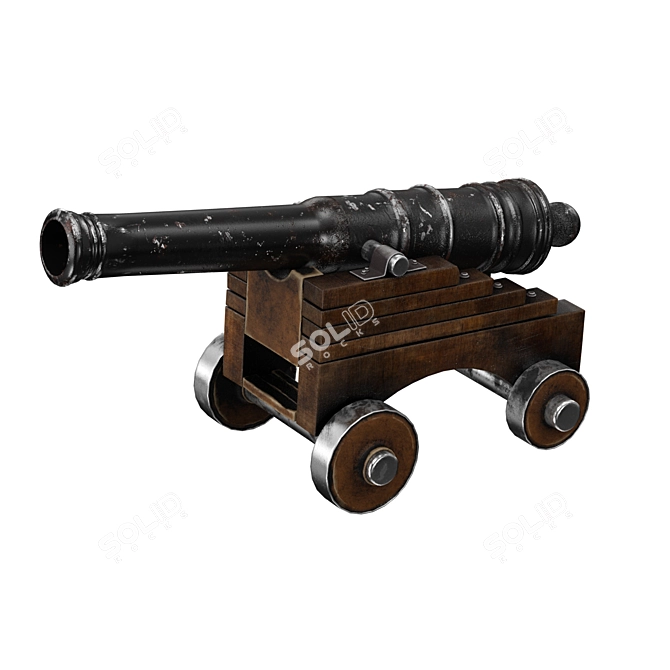 Vintage Cannon 3D Model Kit 3D model image 1