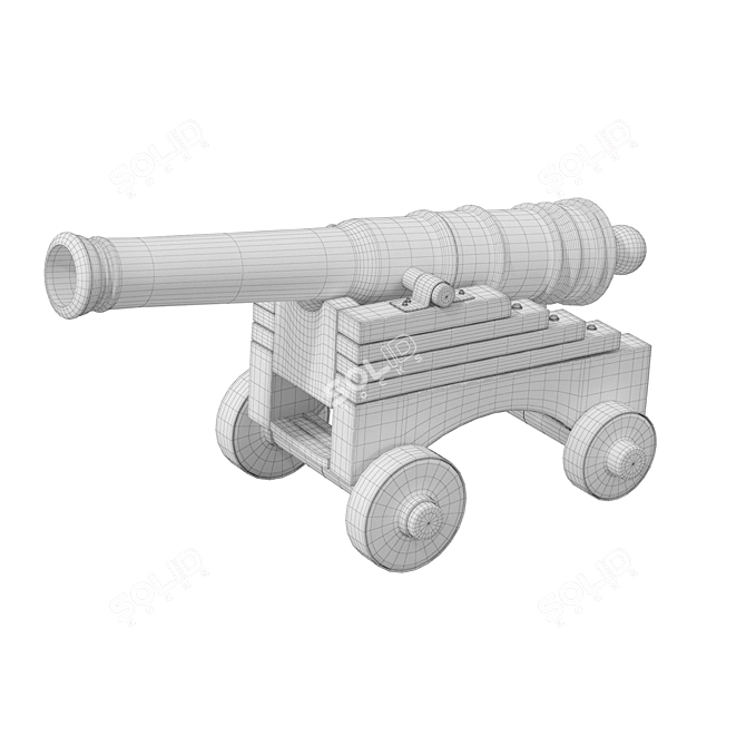 Vintage Cannon 3D Model Kit 3D model image 3